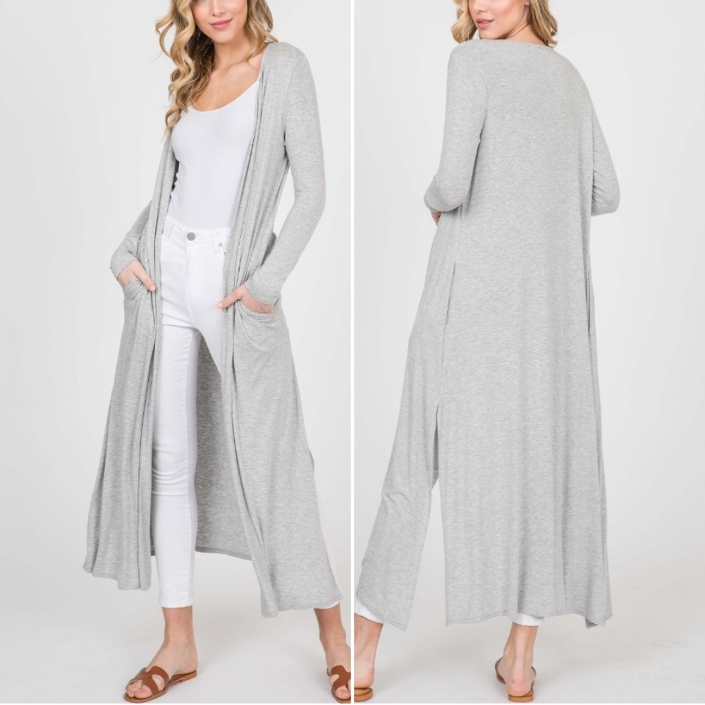 LAST 1! Long Body Duster Cardigan featuring - Picture 2 of 6